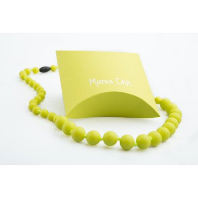 Silikonové korále Mama Chic - svítivě žluté