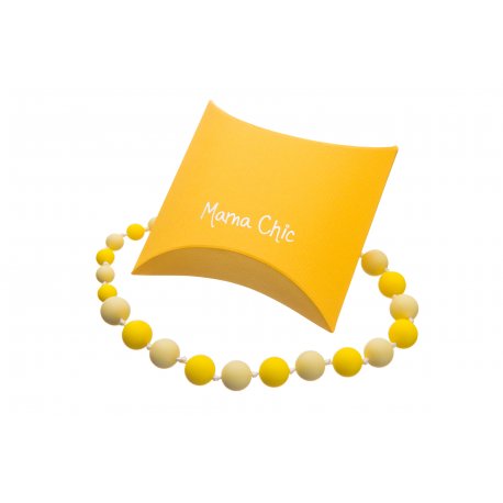 Silikonové korále Mama Chic - žlutá-pastelově žlutá