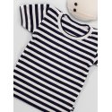 DuoMamas childern T-shirt - short sleeved - navy white stripes