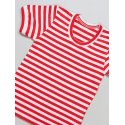 DuoMamas Dětské triko krátký rukáv - červenobílý proužek
