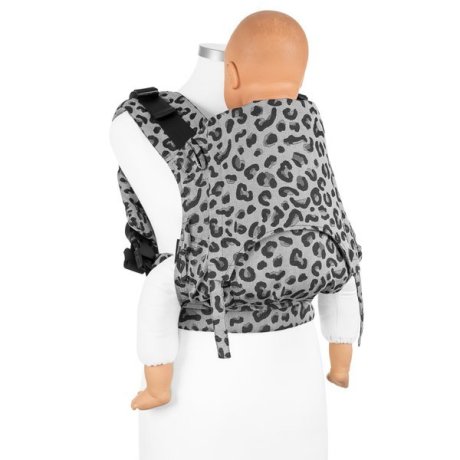Fidella Fusion babycarrier with buckles - Leopard silver