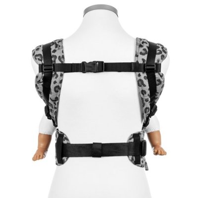 Fidella Fusion babycarrier with buckles - Leopard silver