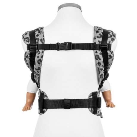 Fidella Fusion babycarrier with buckles - Leopard silver