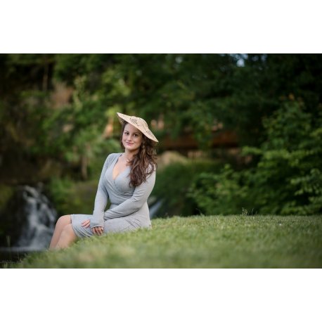 Jozanek Breastfeeding Dress - long sleeves - Amalia - Grey Melange