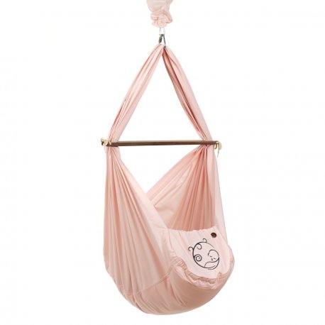 NONOMO® SWINGING HAMMOCK-SET BABY CLASSIC WITH POLYESTER MATTRESS AND CEILING FIXTURE- rosé
