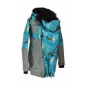 Shara Nosící Softshellový kabát - zimní - šedý žíhaný s jeleny