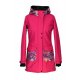 Shara Nosící Softshellový kabát - jaro/podzim - malinový/ornamenty