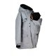 Shara Nosící Softshellový kabát - jaro/podzim - šedý žíhaný s grafity patičkou