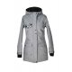 Shara Nosící Softshellový kabát - jaro/podzim - šedý žíhaný s grafity patičkou