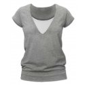 Jozanek Breast-feeding T-shirt Karla, short sleeves, GREY MELANGE