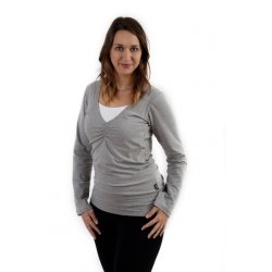 Jozanek Breast-feeding T-shirt Karla, long sleeves, GREY MELANGE