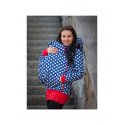 La Tulia babywearing jacket - Blue dots and red
