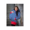 La Tulia babywearing jacket - Blue dots and red