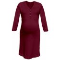 Jozanek Maternity and breastfeeding nightdress with snap-button neckline Cecilie, BORDEAUX