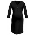 Jozanek Maternity and breastfeeding nightdress with snap-button neckline Cecilie, BLACK