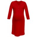 Jozanek Maternity and breastfeeding nightdress with snap-button neckline Cecilie, RED