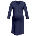 Jozanek Maternity and breastfeeding nightdress with snap-button neckline Cecilie, DARK BLUE