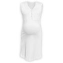 Jozanek Maternity and breastfeeding nightdress with snap-button neckline Cecilie, WHITE