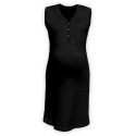 Jozanek Maternity and breastfeeding nightdress with snap-button neckline Cecilie, BLACK