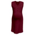 Jozanek Maternity and breastfeeding nightdress with snap-button neckline Cecilie, BORDEAUX