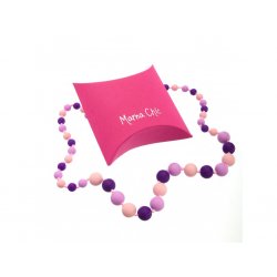 Silikonové korále Mama Chic - fialová - lila - pastelově růžová