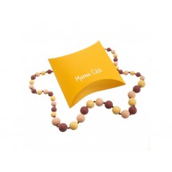 Silicone beads Mama Chic - brown - pastel yellow - beige