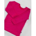 DuoMamas Dětské triko dlouhý rukáv - sytě růžové