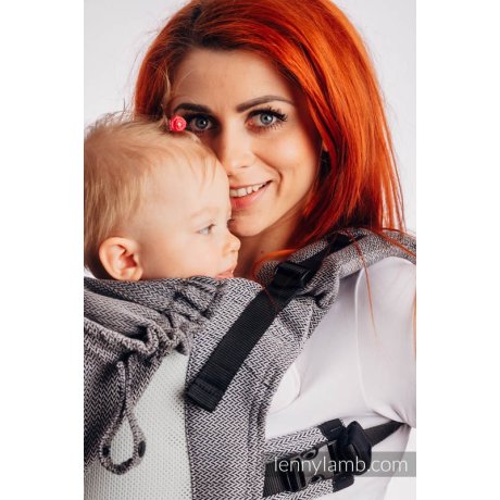 LennyLamb LennyGo Mesh ergonomic carrier Little Herringbone Ombre Grey