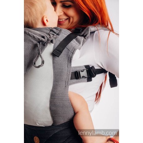 LennyLamb LennyGo Mesh ergonomic carrier Little Herringbone Ombre Grey