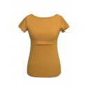 Angel Wings T-shirt for breastfeeding - short sleeved - mustard