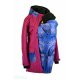 Soft.nosící kabát-jaro/podzim -fuchsie/modrorůžová obloha