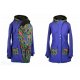 Soft.nosící kabát-jaro/podzim -modrofialová/paví pera