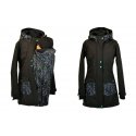 Shara Nosící Softshellový kabát - jaro/podzim - černá/bylinky