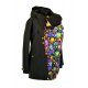 Shara Nosící Softshellový kabát - jaro/podzim - černá/příšerky z vesmíru