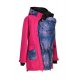 Shara Nosící Softshellový kabát - jaro/podzim - malina/modro růžová obloha