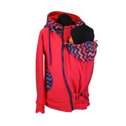 Shara babywearing hoodie - spring/autumn - Petrol and crazy triangles