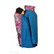 Shara Nosící Softshellový kabát pro zadní i přední nošení - jaro/podzim - petrolej/ornamenty