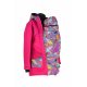 Shara Nosící Softshellový kabát pro zadní i přední nošení - jaro/podzim - malina/bláznivé trojúhelníky