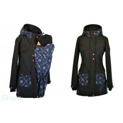 Shara Nosící Softshellový kabát - jaro/podzim -černá/lapače snů