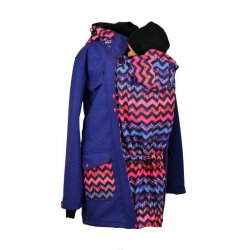 Shara Nosící Softshellový kabát - jaro/podzim -fialový/cik cak