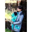 Shara Nosící Softshellový kabát - jaro/podzim -šedý žíhaný s jeleny