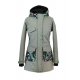 Shara Nosící Softshellový kabát - jaro/podzim -šedá žíhaná,graffiti