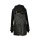Shara Nosící Softshellový kabát - jaro/podzim -černý s hvězdičkami
