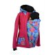 Shara Nosící Softshelová bunda -jaro/podzim -pro přední nošení - malina/duhové mandaly