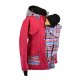 Shara Nosící Softshelová bunda -jaro/podzim -pro přední nošení - malina/čáry