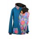 Shara Nosící Softshelová bunda -jaro/podzim -pro přední nošení - petrolej/duhové mandaly