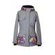 Shara Nosící Softshelová bunda -jaro/podzim -pro přední nošení - šedá žíhaná bláznivé trojúhelníky