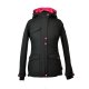 Shara Nosící Softshelová bunda -jaro/podzim -pro přední nošení - černá s růžovou - vsadka sv.modrá