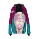 Shara Nosící Softshelová bunda -jaro/podzim -pro přední nošení - fuchsiová/tyrkys/akvarel.trojúhelníčky