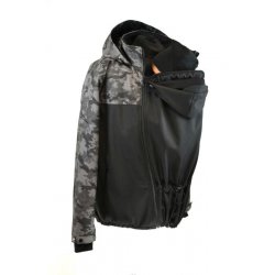 Shara Pánská Nosící Softshelová bunda - jaro/podzim - šedý maskáč/černá